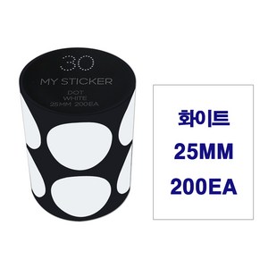 폼텍 마이 스티커 도트 25mm 1롤, 30 WHITE, 3개