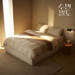 [수면밀도] 허리 디스크 환자가 만든 침대 프레임 [스퀘어/일반형], 베이지, (높은형-32cm) 무헤드