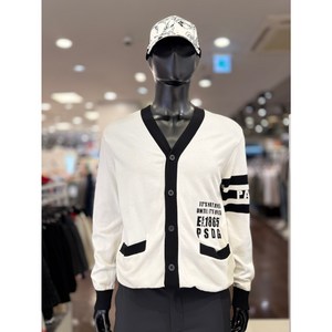 5F [신사] 파사디 골프 남성 봄 간절기 배색 가디건 일상용 골프웨어 [블랙 화이트] Q24SKC201M