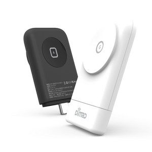 디마드 워치충전기 2in1 갤럭시 워치 애플워치 겸용 양면 충전기 DW-G1A1, 블랙, 1개