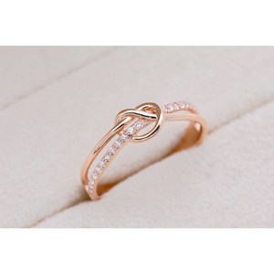 14K반지 심플 매듭 큐빅반지18k