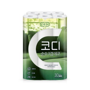 코디 순수 3겹데코 화장지 30m, 30개입, 1개