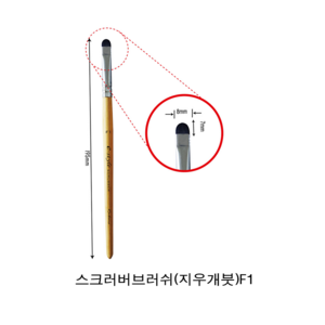 루벤 루벤스 스크러버러쉬 수채화 지우개붓 Filbert붓 1, 1개, F1