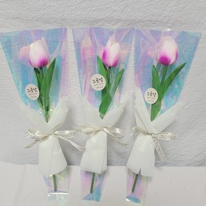 한송이꽃다발 3종세트, 보라튤립