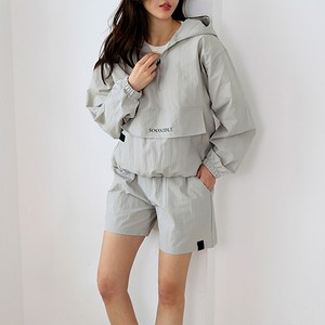 순이들 여성 봄 테이프 아노락 반바지 트레이닝세트
