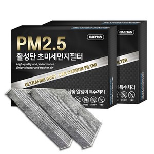 대한 PM2.5 고효율 활성탄 자동차 에어컨필터 2개입, 2개, 그랜져HG/그랜져HG Hybrid- PC100