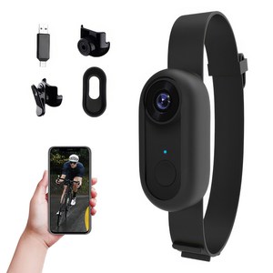 RUNDX WIFI 1080p 액션캠 초소형 브이로그 바디캠 펫캠, 블랙+32GB 메모리