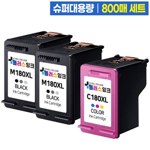 삼성 INK-M180 INK-C180 검정+컬러 세트 3배용량 SL-J1660 SL-J1663 SL-J1665 SL-J1770FW 호환잉크, 1개