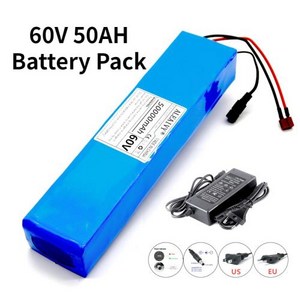 전기 자전거 스쿠터 18650 리튬 이온 배터리 팩 BMS 및 67.2V 충전기 포함 신제품 60V 30000mAh 30Ah 16S2P, 1개