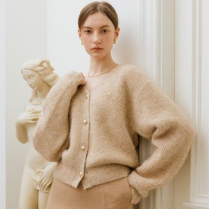 룩캐스트 여성용 ELLA V NECK ALPACA KNIT CARDIGAN