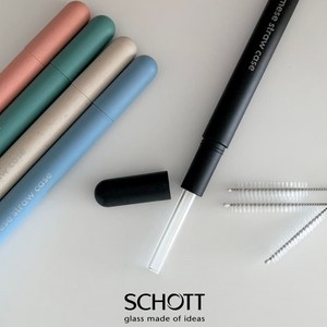 schott [메세] 휴대용 유리빨대 21 23cm, 1개, 1개, 라이트핑크(23cm)