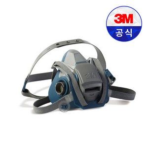 쓰리엠 반면형 양구형 방독마스크 6502QL, 1개, Gray + Teal