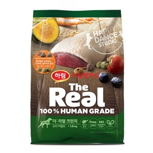 하림펫푸드 더리얼 크런치 어덜트 강아지사료, 오리, 1.6kg, 1개