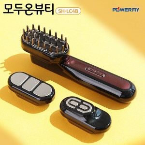 모두온뷰티 3 in 1 EMS 얼굴 두피 바디 피부 마사지기 갈바닉 미세전류 LED, 시크블랙