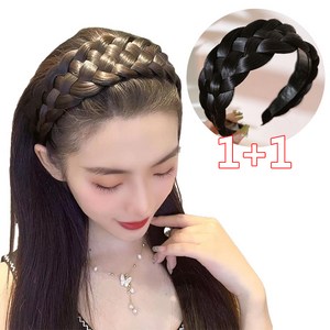 여성 가발머리띠 땋은 벼머리 꽈배기 넓은 헤어밴드 Women's hairband