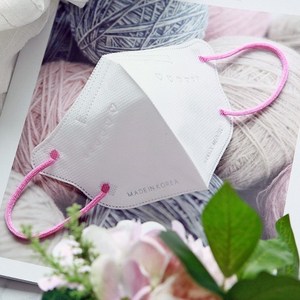 한솔메디텍 새부리형 마스크 소형 컬러 [KF80 필터장착], 1개입, 100개, 화이트(핑크귀끈)