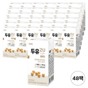 [비락] NON-GMO 2U 플레인 담백한 두유, 48개, 200ml