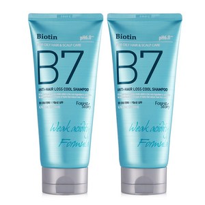 포레스트스토리 B7 약산성 쿨 탈모 샴푸, 2개, 200ml