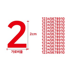 미니숫자스티커 작은 번호혼합 시트지 메뉴판 금액 수정 2cm 3cm 4cm 다용도 소형 스티커, 빨강