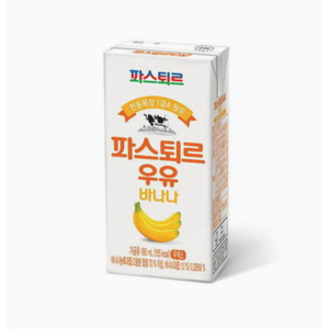 파스퇴르 전용목장 1급A 원유 바나나우유, 190ml, 24개