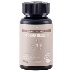 순수한건강 비오틴 정 맥주효모 고함량 21 600mg, 1개, 60정