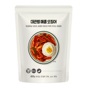 [국내산 오징어] 대관령 매콤 오징어볶음 400g, 1개