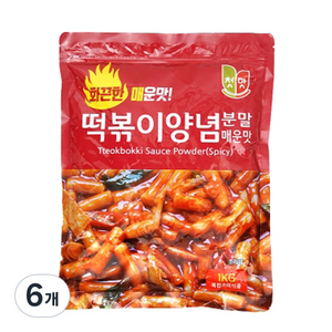 첫맛 떡볶이양념 분말 매운맛, 1kg, 6개