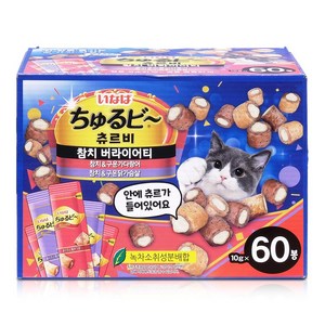 이나바 고양이 츄르비 10g, 참치&구운가다랑어30봉+참치&구운 닭가슴살30봉, 600g, 1개