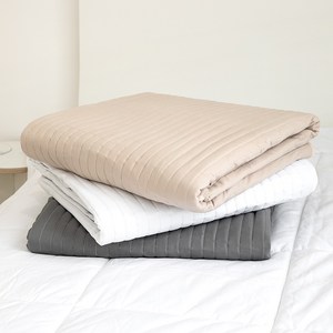 모에마일 사계절 침대패드 고정밴드 미끄럼방지 매트리스 이불 패드, 베이지