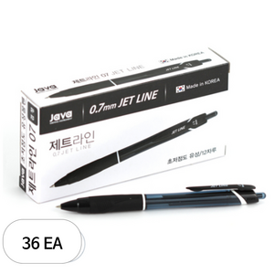 자바펜 제트라인 볼펜 0.7mm, 검정, 36개