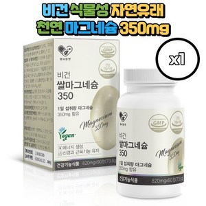 비건 쌀 마그네슘350 현미 발효 자연유래 식물성 고함량 영양제 보충제, 1개