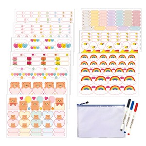 디앤지 방수 라벨지 네임스티커 10종 + 네임펜 3종 + 보관지퍼팩 세트, 6 다꾸감성, 1세트