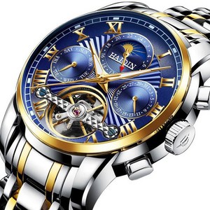 HAIQIN 문페이즈 남자시계 오토매틱시계 남성시계 손목시계 명품시계 8508 명품가죽시계