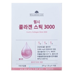 코리아나 웰빙라이프 헬시 콜라겐 젤리 3000 25gx15포, 1개, 25g