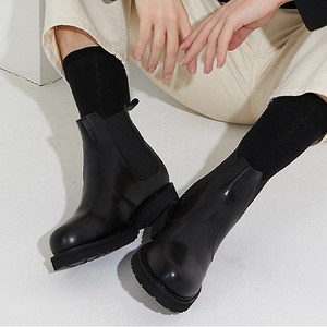 블랙도트 250~290mm 라미네이팅 소가죽 토파니 청키 첼시부츠 RZ303