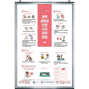 교육부지정 과학실험실 안전수칙 12종, 안전사고대처방법(물리), 은색알루미늄아크릴, 1개