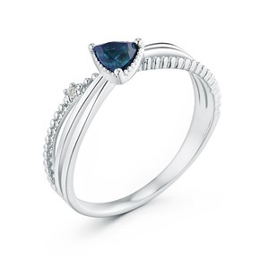 D102 패션 14K 18K 브로사 다이아 런던 블루 토파즈 반지