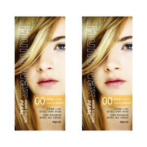 과일나라 후르츠왁스 헤어칼라 진주펄 염색약 60g 00호(내추럴브리지) 2개