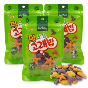 베푸 멍고래밥 강아지 간식 훈련보상, 3개, 100g, 실꼬리돔