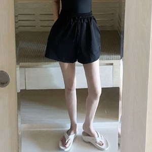 애플망고샵 오버핏 기본3부 래쉬가드 반바지 여름 남녀공용 수영복, 블랙