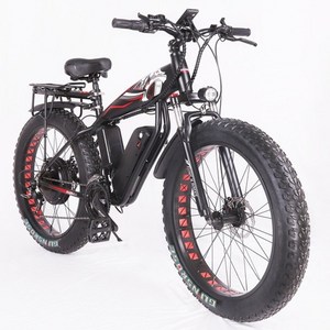 2000w 48v 전기 자전거 26 인치 4.0 두꺼운 타이어 전기 설상차 17ah 배터리 휴대용 전기 산악 자전거, 검은색, 이십 일, 1개