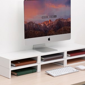 써드라이프 메탈 모듈 스탠드 모니터 받침대, 화이트