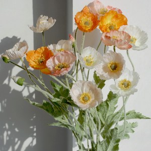 양귀비 조화 실크플라워 7color, 오렌지레드, 1개
