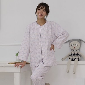 굿유 써클플라워 면 환자복 입원복 요양복 환의 세트