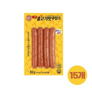 매콤불고기맛 후랑크80g(추억의 문방구 불량식품 수입과자), 80g, 15개