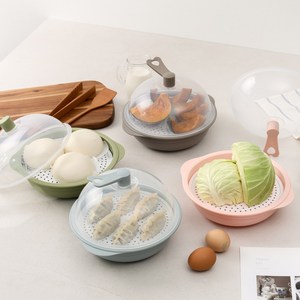 생활백과 전자레인지 찜기 대형 BPA FREE, 초코브라운, 1개