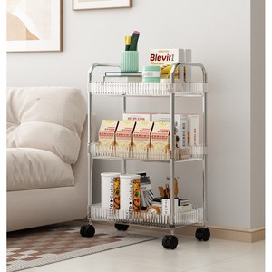 lee yeobin 다용도 이동식 투명 수납선반, 1개, 3단투명선반