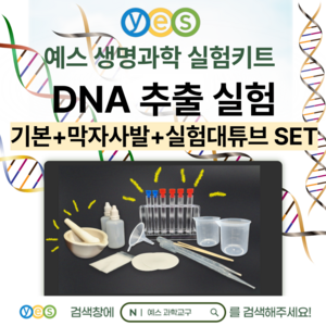 예스 과학교구 생명과학실험 2인세트 DNA추출실험 키트 YES-D1, 기본세트+막자사발_실험대튜브, 1개