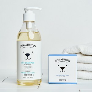 [샴푸+비누세트] 강아지스토리 강아지샴푸 400ml 각질제거 저자극 린스NO 애견비누, 1개, 410