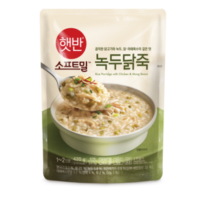 비비고 (햇반 소프트밀) 녹두닭죽 420g (파우치형), 20개